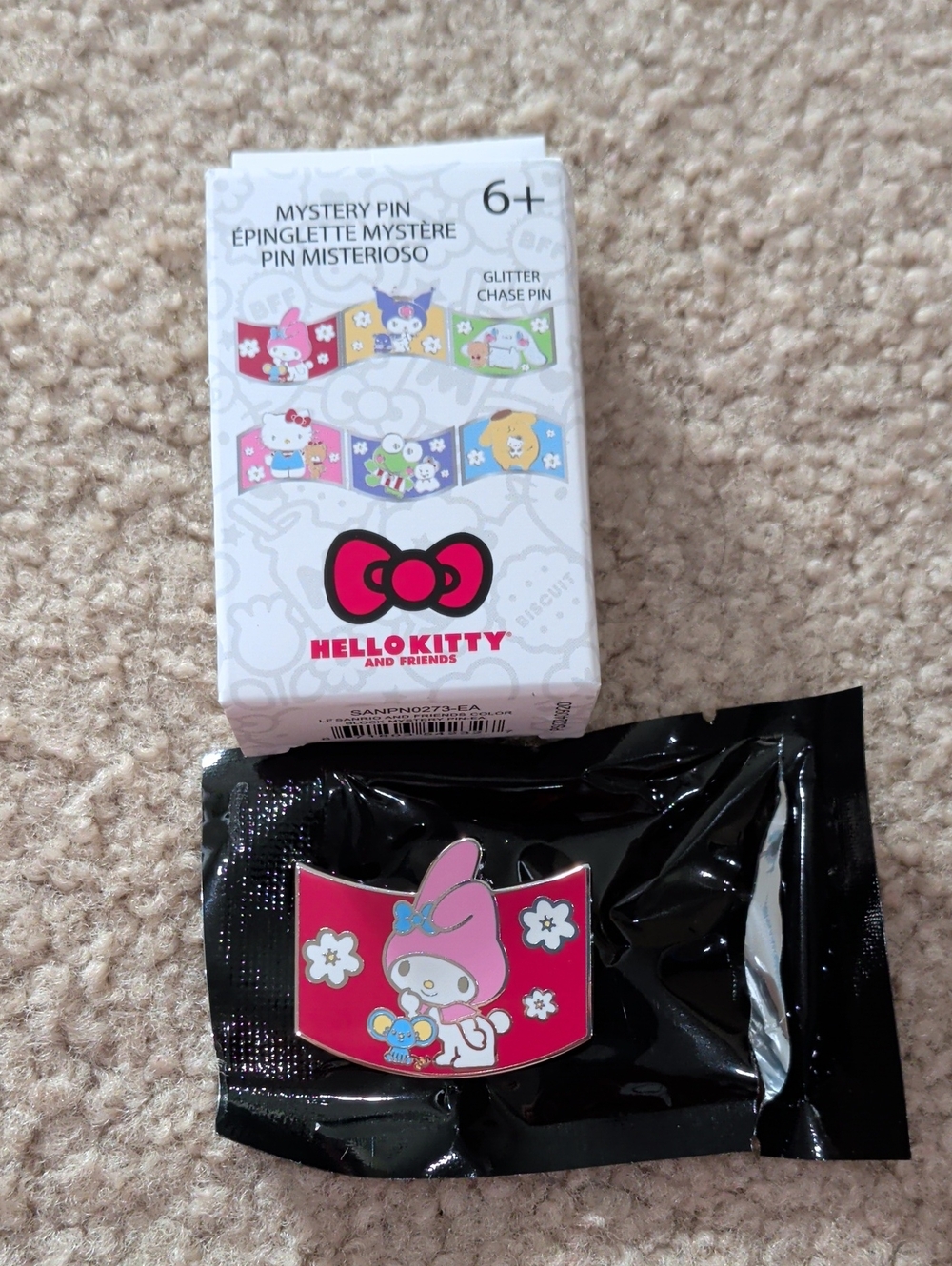 Loungefly Hello Kitty My Melody Pink and Red Enamel Mystery Pin